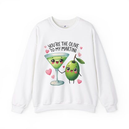 VS Crewneck Sweatshirt, Olive Martini Love, Gift for Martini Lovers