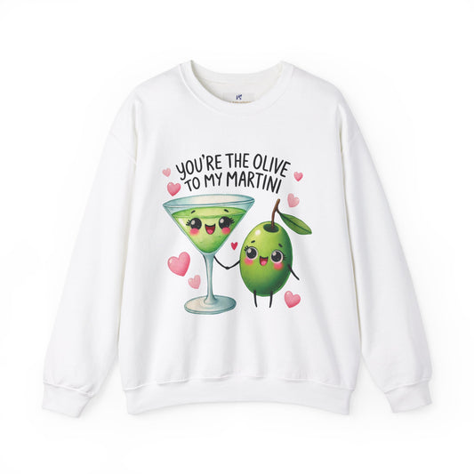 VS Crewneck Sweatshirt, Olive Martini Love, Gift for Martini Lovers