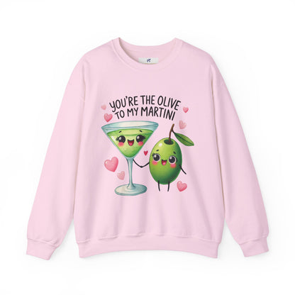 VS Crewneck Sweatshirt, Olive Martini Love, Gift for Martini Lovers