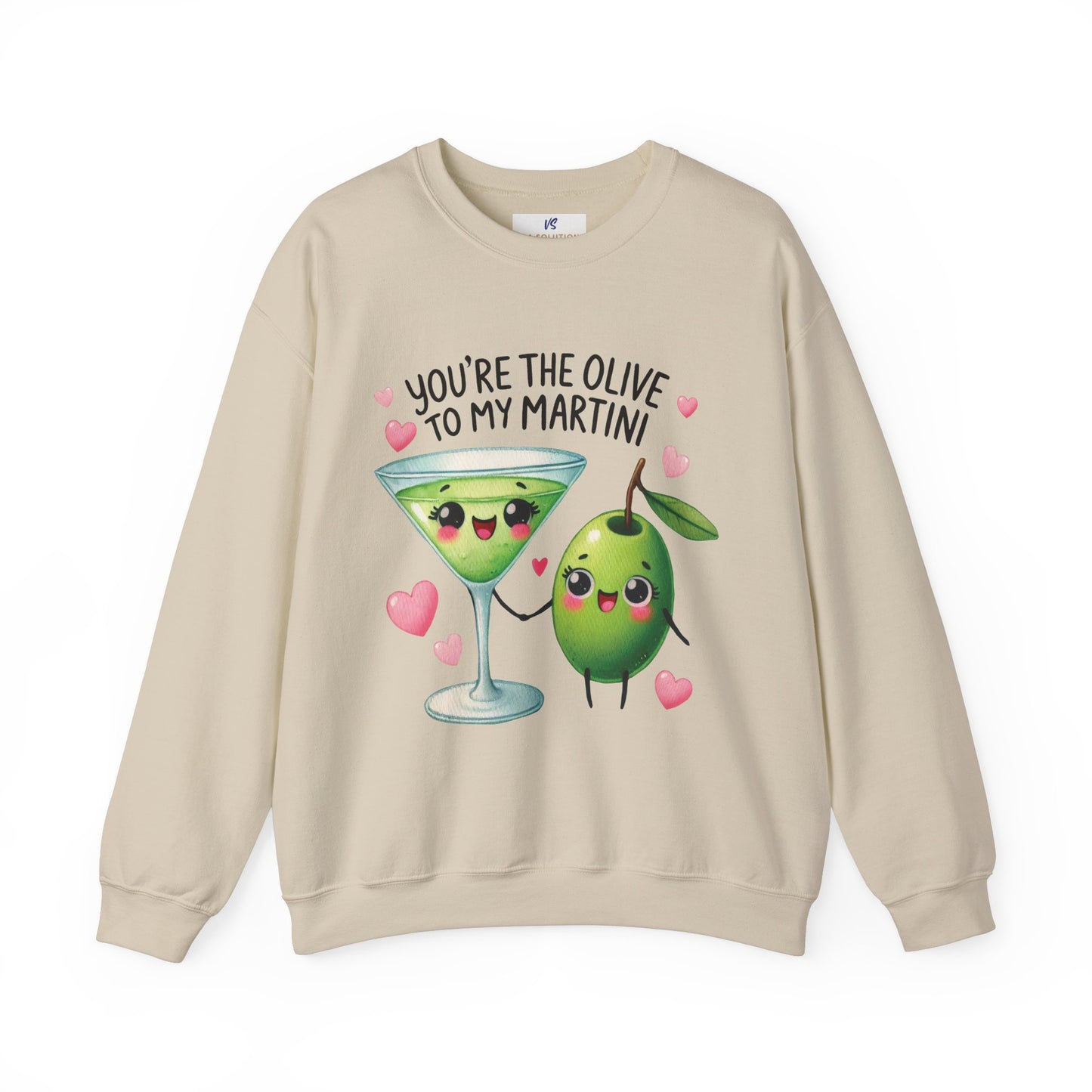 VS Crewneck Sweatshirt, Olive Martini Love, Gift for Martini Lovers