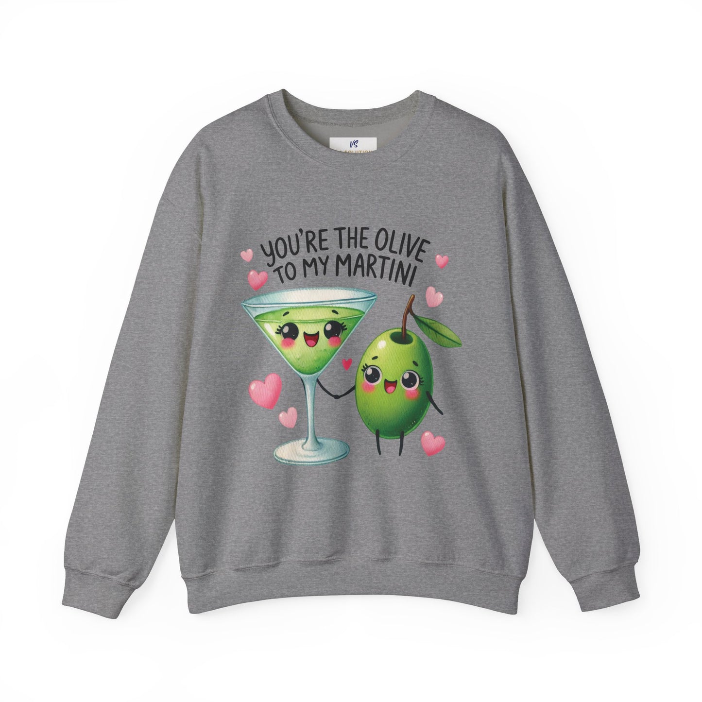 VS Crewneck Sweatshirt, Olive Martini Love, Gift for Martini Lovers