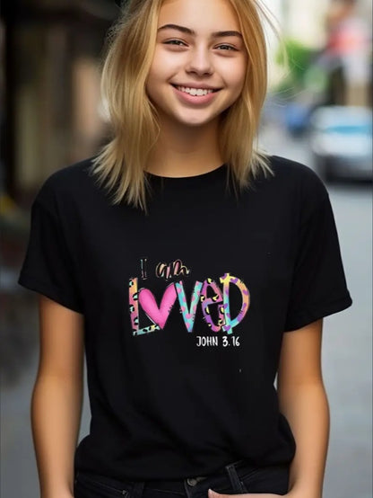 I am loved, Print Hip Hop Style T-shirt.