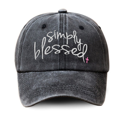 Simply Blessed Vintage Baseball Cap – Wide Brim Sun Hat